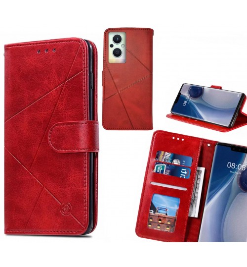 Oppo Reno 8 Lite 5g Case Fine Leather Wallet Case - Red