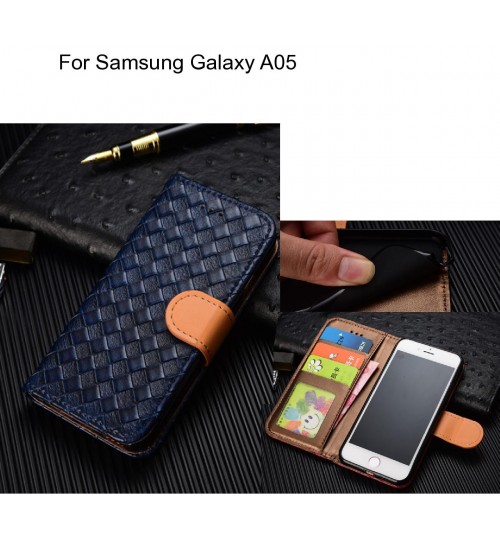 Samsung Galaxy A05 Case Leather Wallet Case Cover - Blue