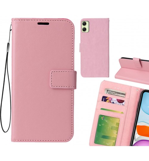 Samsung Galaxy A05 Case Fine Leather Wallet Case - Pink