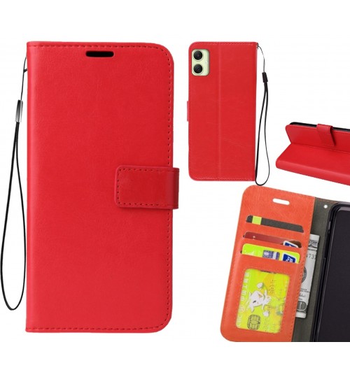 Samsung Galaxy A05 Case Fine Leather Wallet Case - Red
