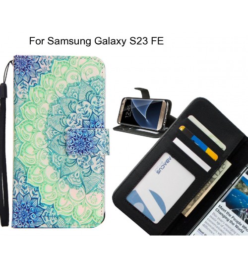 Samsung Galaxy S23 FE case 3 card leather wallet case printed ID