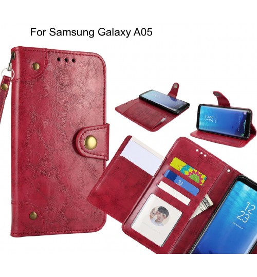 Samsung Galaxy A05  Case Executive Multi Card Wallet Leather Case - Red