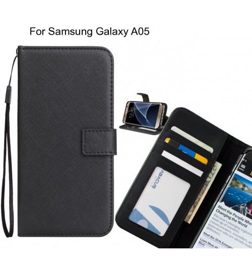 Samsung Galaxy A05 Case Wallet Leather Id Card Case - Black
