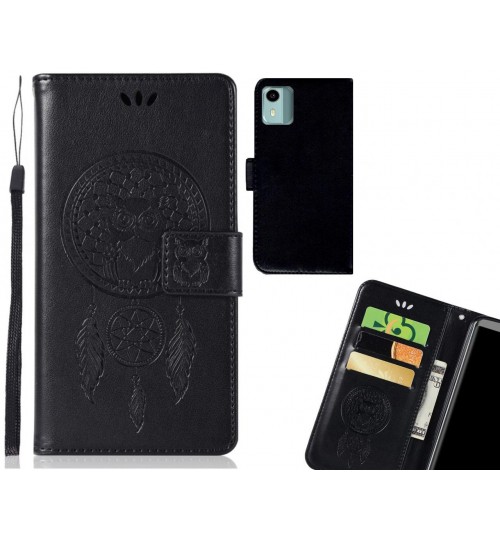 Nokia C12 Case Embossed wallet case owl