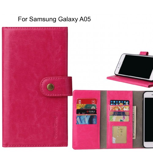 Samsung Galaxy A05 Case 9 Slots Wallet Leather Case - Hot Pink