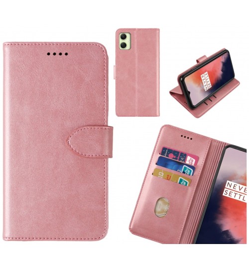 Samsung Galaxy A05 Case Premium Leather Id Wallet Case - Rose Gold