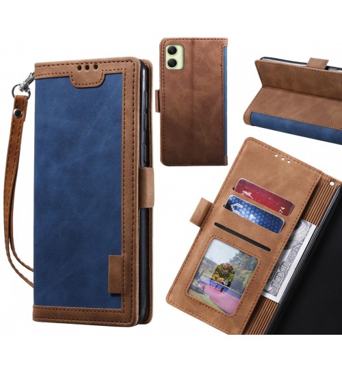 Samsung Galaxy A05 Case Wallet Denim Leather Case Cover - Blue