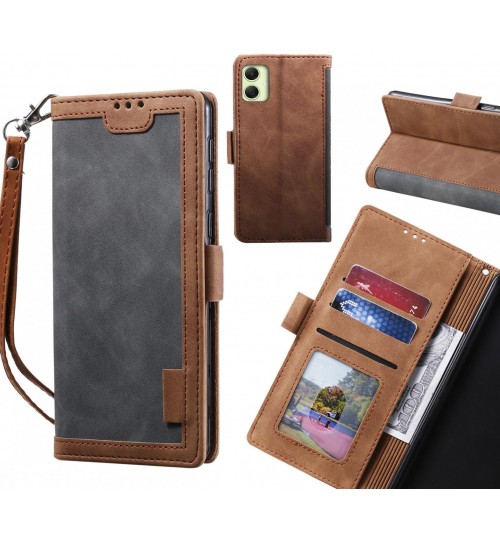 Samsung Galaxy A05 Case Wallet Denim Leather Case Cover - Grey