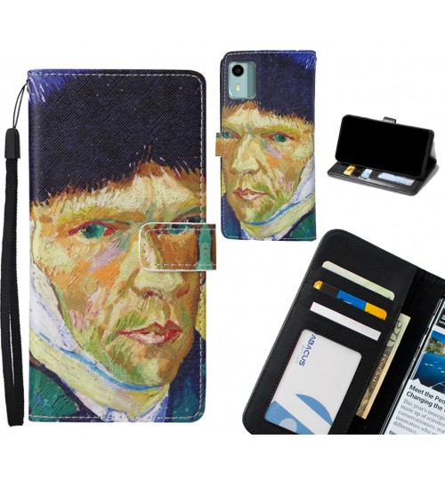 Nokia C12 case leather wallet case van gogh painting