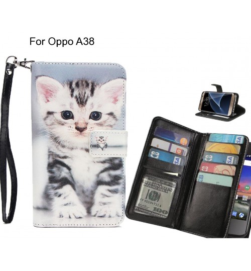 Oppo A38 case Multifunction wallet leather case