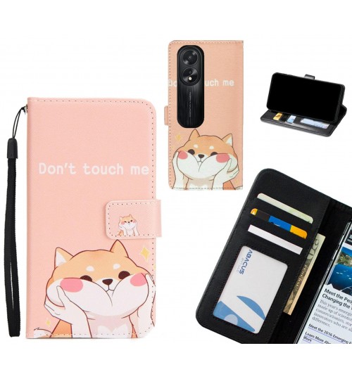 Oppo A38 case 3 card leather wallet case printed ID