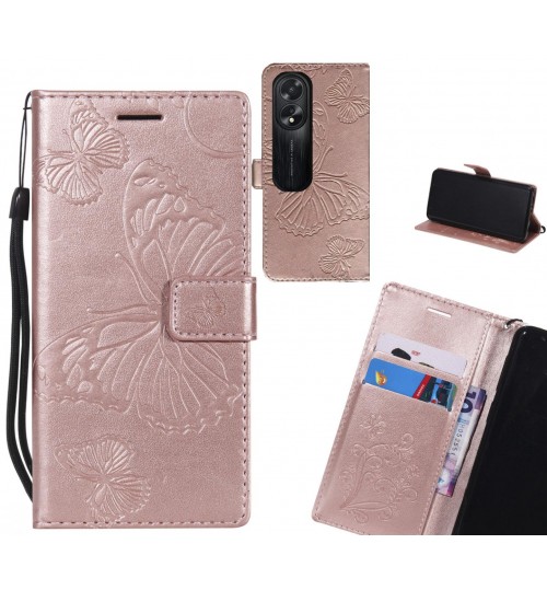 Oppo A38 case Embossed Butterfly Wallet Leather Case