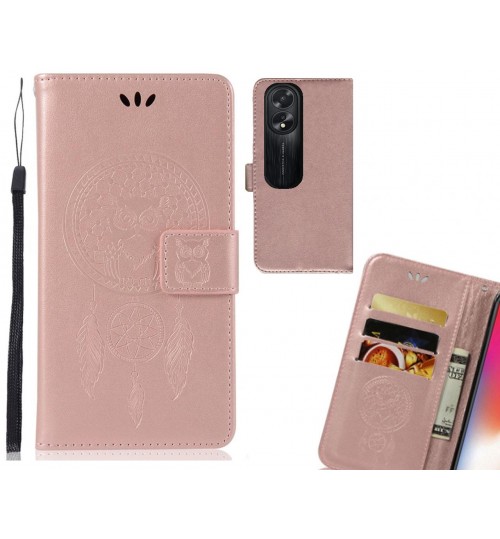 Oppo A38 Case Embossed wallet case owl