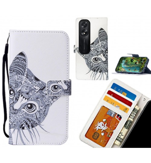 Oppo A38 case leather wallet case printed ID