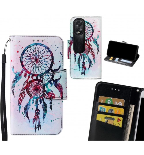 Oppo A38 Case wallet fine leather case printed