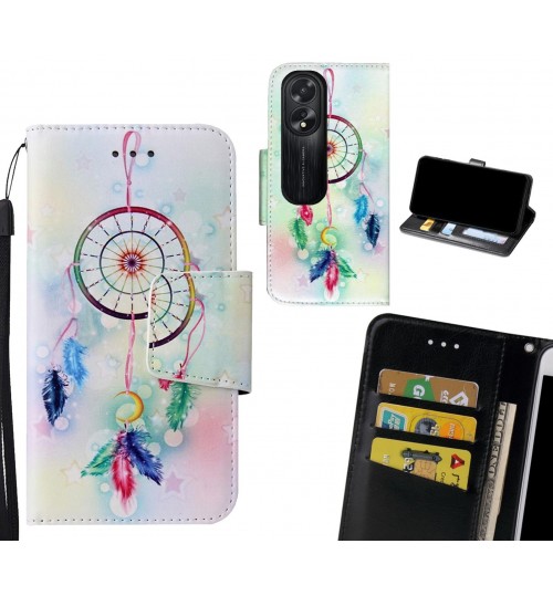 Oppo A38 Case wallet fine leather case printed