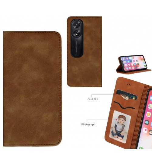 Oppo A38 Case Premium Leather Magnetic Wallet Case