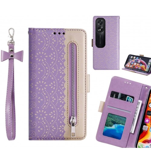 Oppo A38 Case Multifunctional Wallet Case - Purple