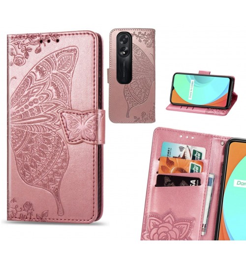 Oppo A38 case Embossed Butterfly Wallet Leather Case