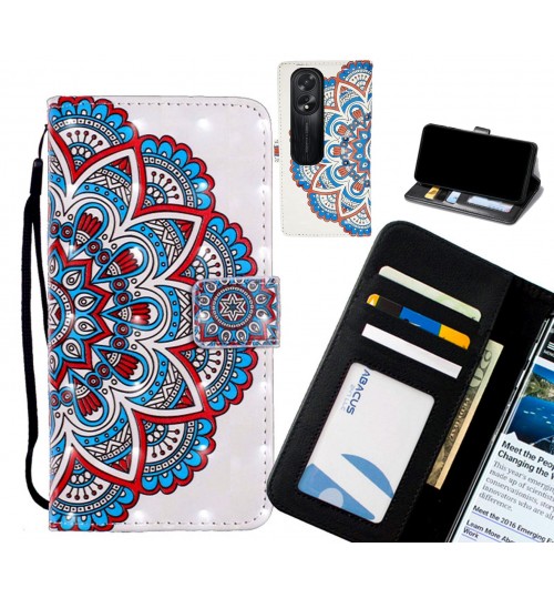 Oppo A38 Case Leather Wallet Case 3D Pattern Printed