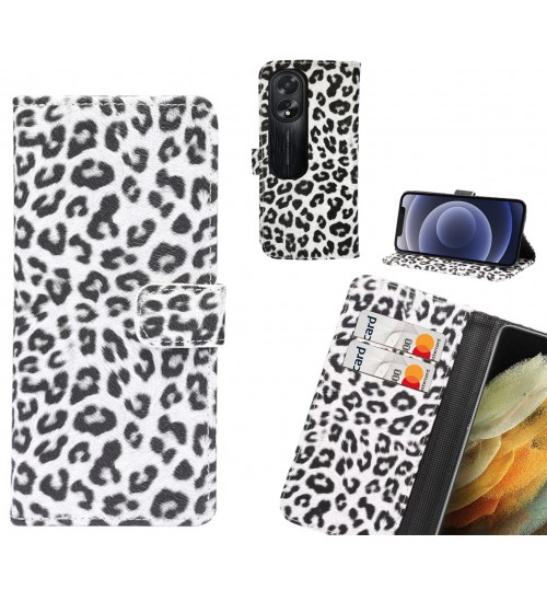 Oppo A38 Case  Leopard Leather Flip Wallet Case