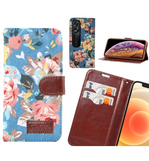 Oppo A38 Case Floral Prints Wallet Case