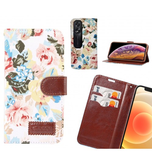 Oppo A38 Case Floral Prints Wallet Case