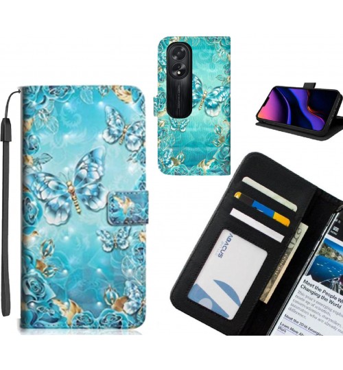 Oppo A38 Case Leather Wallet Case 3D Pattern Printed