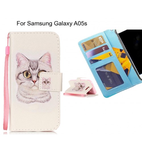 Samsung Galaxy A05s case 3 card leather wallet case printed ID