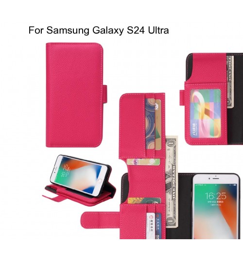 Samsung Galaxy S24 Ultra Case Leather Wallet Case Cover - Hot Pink
