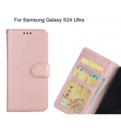 Samsung Galaxy S24 Ultra  Case Magnetic Flip Leather Wallet Case - Rose Gold