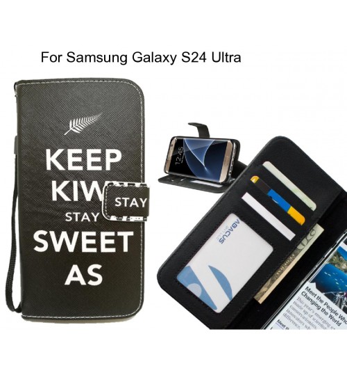 Samsung Galaxy S24 Ultra case 3 card leather wallet case printed ID