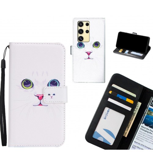 Samsung Galaxy S24 Ultra case 3 card leather wallet case printed ID