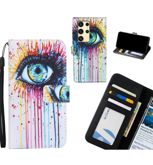 Samsung Galaxy S24 Ultra case 3 card leather wallet case printed ID