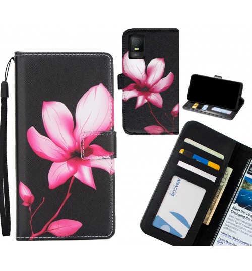 TCL 403 4G case 3 card leather wallet case printed ID