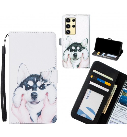 Samsung Galaxy S24 Ultra case 3 card leather wallet case printed ID