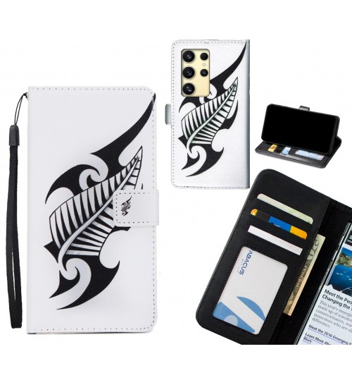 Samsung Galaxy S24 Ultra case 3 card leather wallet case printed ID