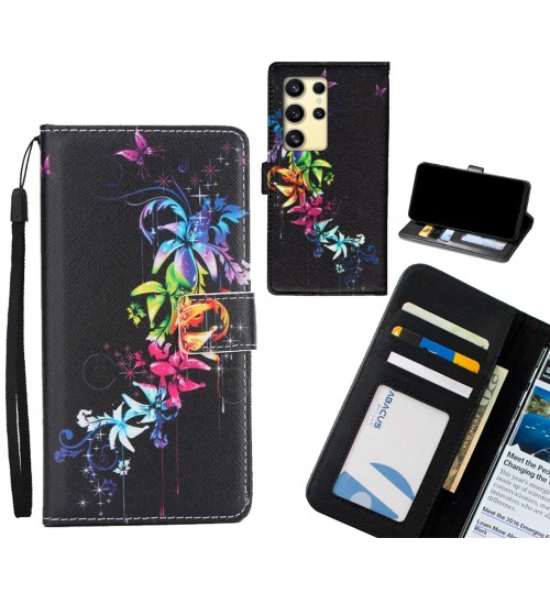 Samsung Galaxy S24 Ultra case 3 card leather wallet case printed ID