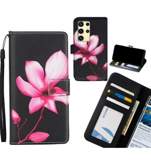 Samsung Galaxy S24 Ultra case 3 card leather wallet case printed ID