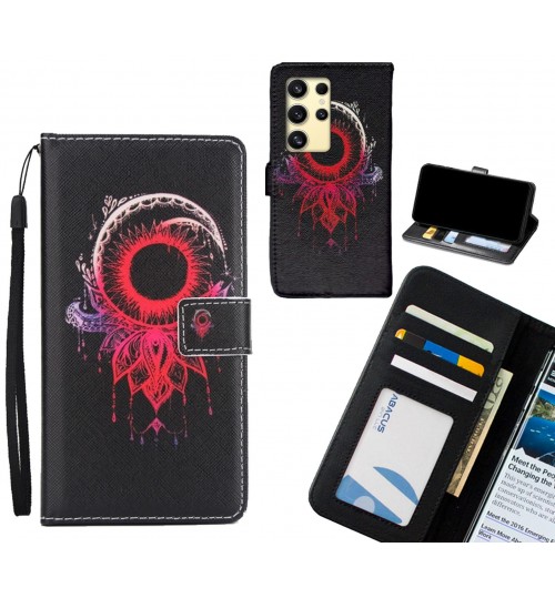 Samsung Galaxy S24 Ultra case 3 card leather wallet case printed ID