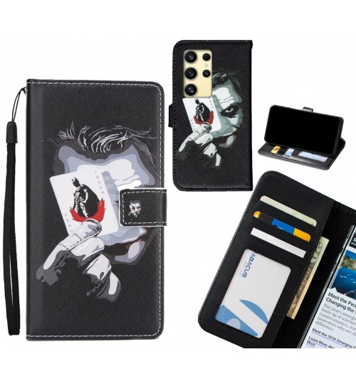 Samsung Galaxy S24 Ultra case 3 card leather wallet case printed ID