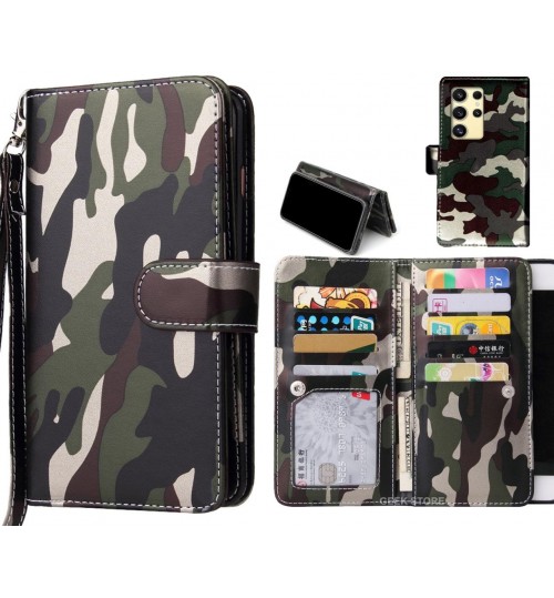 Samsung Galaxy S24 Ultra Case Camouflage Wallet Leather Case