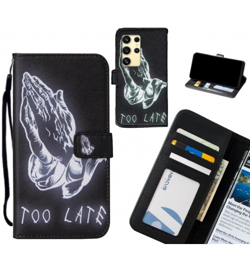 Samsung Galaxy S24 Ultra case leather wallet case printed ID
