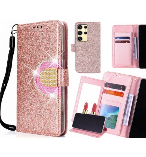 Samsung Galaxy S24 Ultra Case Glaring Wallet Leather Case With Mirror