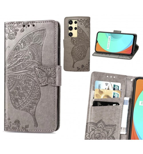 Samsung Galaxy S24 Ultra case Embossed Butterfly Wallet Leather Case