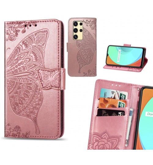 Samsung Galaxy S24 Ultra case Embossed Butterfly Wallet Leather Case