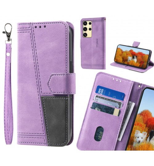 Samsung Galaxy S24 Ultra Case Wallet Premium Denim Leather Cover