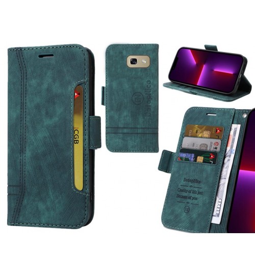 Galaxy A5 2017 Case Alcantara 4 Cards Wallet Case - Green