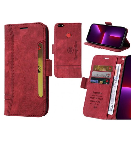Spark Plus Case Alcantara 4 Cards Wallet Case - Red