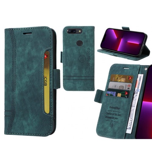 Oneplus 5t Case Alcantara 4 Cards Wallet Case - Green